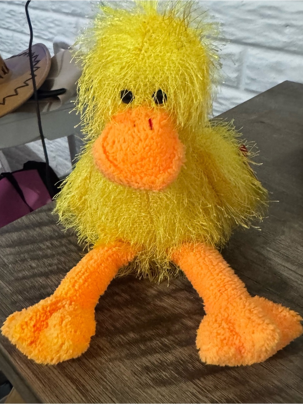 Vintage 2002 Ty Punkies Beanie Splash Duck Fuzzy Plush Stuffed Animal Toy